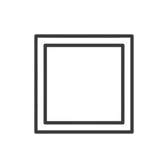 Poster - Simple Double Square Outline Icon on White Background