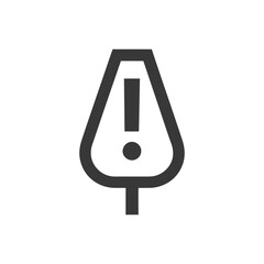 Poster - Bold Exclamation Point Icon in a Rounded Triangle Shape on White