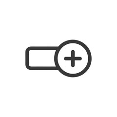 Poster - Minimalist Add Button Icon: Modern Design, Simple Interface, White Background.
