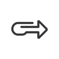 Poster - Bold Return Arrow Icon: Sleek, Modern Design on White Background