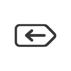 Poster - Backspace Key Icon: Simple Dark Gray Arrow on White Background