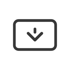 Poster - Simple Dark Grey Download Icon in Rounded Rectangle Frame
