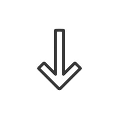 Poster - Simple Downward Arrow Icon: Minimalist Design on White Background.