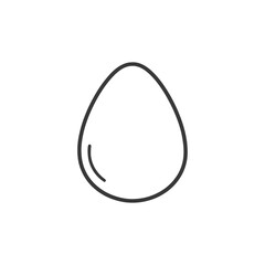 Poster - Minimalist Egg Outline: Simple Black Line Art on White Background, Food Icon