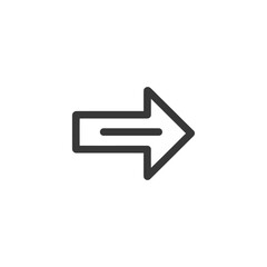Poster - Bold Right Arrow Icon: Simple Directional Symbol on White Background