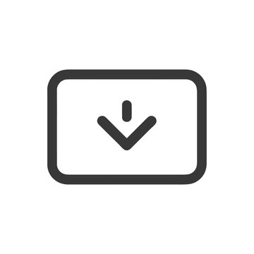Simple Dark Grey Download Icon in Rounded Rectangle Frame