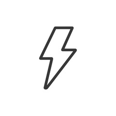 Poster - Minimalist Lightning Bolt Icon: Bold Outline on White Background