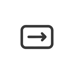 Poster - Simple Dark Grey Arrow Icon in Rounded Rectangle Frame on White