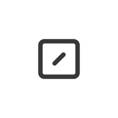 Poster - Minimalist Slash in Rounded Square Icon, Dark Gray on White Background
