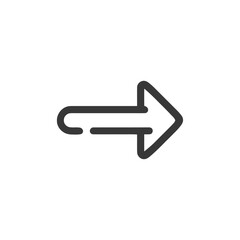 Poster - Bold Right Arrow Icon with Rounded Edges on White Background