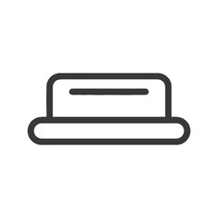 Poster - Minimalist Pork Pie Hat Icon: Clean Line Art Design