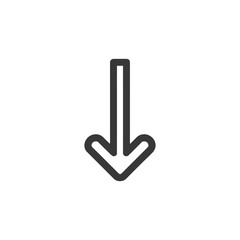 Poster - Simple Down Arrow Icon: Directional Guidance, Minimalist Design on White Background