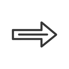 Aufkleber - Bold Right Arrow Icon: Simple, Modern Design on White Background