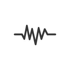 Poster - Bold Gray Oscilloscope Waveform on White Background, Minimalist Design