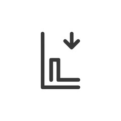 Poster - Decreasing Graph Icon: Downward Trend, Minimalist Line Art Symbol