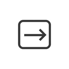 Poster - Simple Right Arrow in Rounded Square Frame, Minimalist Design