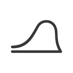 Poster - Bell Curve Outline: Statistical Distribution Graphic in Dark Gray on White Background
