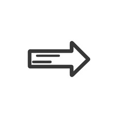 Poster - Bold Arrow Icon with Horizontal Lines, Directional Symbol on White Background