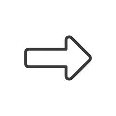 Poster - Simple Right Arrow Icon with Rounded Corners on White Background