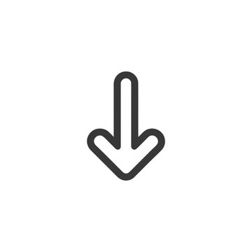 Bold Down Arrow Icon: Simple, Modern, Directional Graphic Element