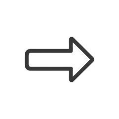 Poster - Simple Right Arrow Icon with Rounded Corners on White Background