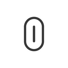Poster - Minimalist Zero: Bold Line Art on White Background