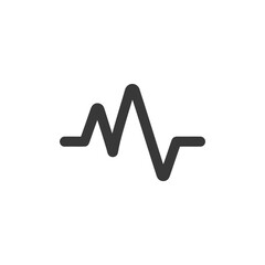 Poster - Minimalist Heartbeat Line Icon in Dark Gray on White Background