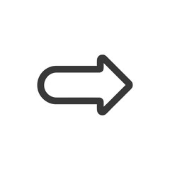 Aufkleber - Simple Dark Gray Arrow Pointing Right on White Background