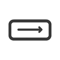 Poster - Simple Right Arrow Icon in Rectangle: Direction, Progress, Forward, Sign.