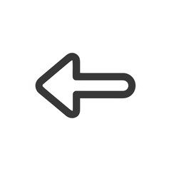 Poster - Bold Left Arrow Icon: Simple Navigation Symbol on White Background