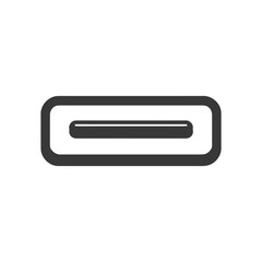 Poster - Minimalist Rectangular Icon: Dark Gray Shape with Rounded Corners on White Background