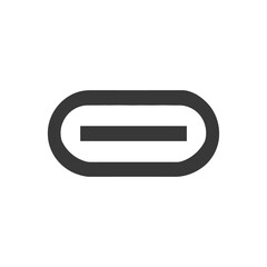 Aufkleber - Minimalist Minus Icon: Bold, Rounded Rectangle with Horizontal Line