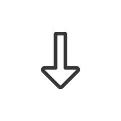 Poster - Bold Downward Arrow Icon: Simple, Clean Design on White Background