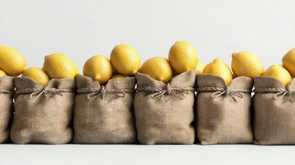 Poster - A row of lemons fills the table, perfect for a still life or kitchen scene