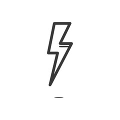 Poster - Minimalist Lightning Bolt Icon: Bold Outline on White Background, Modern Design