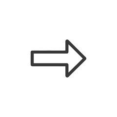 Aufkleber - Simple Right Arrow Icon with Rounded Corners on White Background