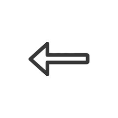 Poster - Simple Left Arrow Icon, Directional Sign on White Background, Navigation Symbol
