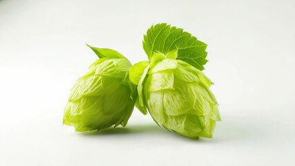 Poster - Two green hops stacked on top of each other, ideal for illustrations and designs