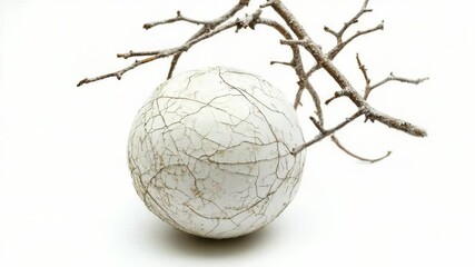Poster - A single white egg sits atop a tree branch, possibly left by a bird or other animal
