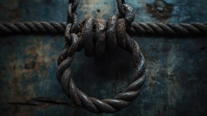 Poster - A close-up shot of a metal ring on a chain, suitable for jewelry or accessory design concepts