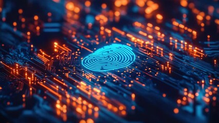 Poster - A close-up view of a fingerprint on top of a circuit board