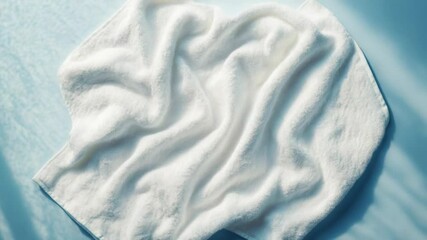 Poster - A detailed view of a towel on a bed, ideal for depicting household items or adding texture to your design
