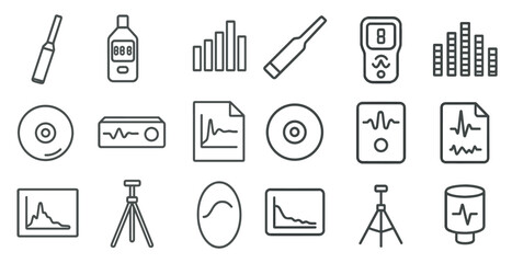 Poster - Collection of medical and scientific icons. The icons include a stethoscope, a thermometer, a blood pressure cuff, a stethoscope, a stethoscope, a stethoscope, a stethoscope, a stethoscope