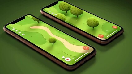 Poster - Innovative Mobile Game Design Featuring Golf Course Landscape Generative AI
