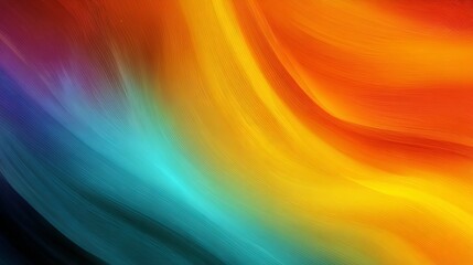 Poster - Abstract Warm Color Gradient Background Swirling Teal Orange Yellow Hues Vibrant Smooth Digital Art Design Texture Modern Wallpaper Graphic Illustration Artistic Background Image  