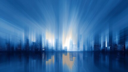 Aufkleber - Abstract Cityscape Skyline Modern Urban Digital Art Background Blue Hues Dynamic Energy Futuristic Cityscape Illustration Vibrant Night Cityscape Design Graphic Resource view light
