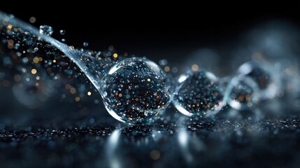 Poster - Network of interconnected luminous spheres displaying intricate data connections and cosmic energy in a mesmerizing digital illustration