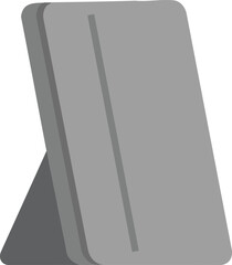 Poster - gray tablet device with protective cover standing upright digital electronic gadget vector illustrat