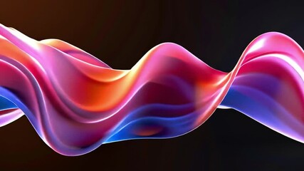 Poster - colorful wave pattern featuring smooth curves and dynamic gradients for vibrant visual experience.
