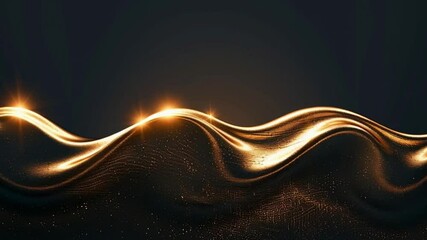 Poster - shimmering golden fabric waves create elegant texture, evoking sense of luxury and calm with their m